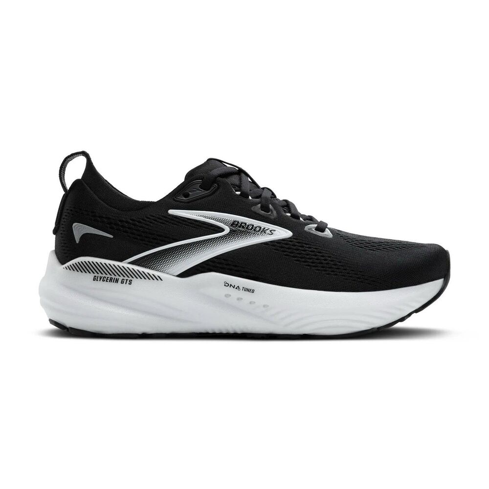 Size 15 Brooks Glycerin GTS 22 Black White Mens Running Shoes 1104461D090